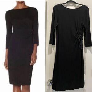 The Limited Women's Sweater Dress Medium Black Tie Side Longline Fitted Midi